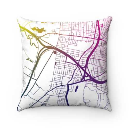 Staten Island Gradient Map Throw Pillow