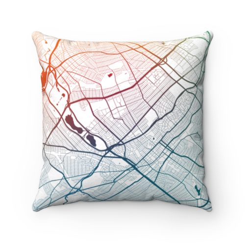 NYC Queens Map Throw Pillow