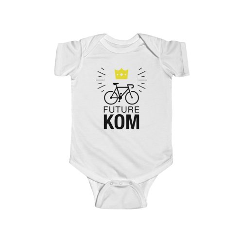 Future KOM Long Sleeve Cotton Baby Onesie is the perfect gift for your cycling passion! Feed your starve addition and celebrate all things bicycles!