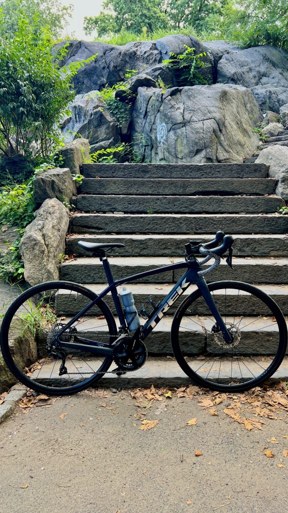 trek road bike domane in central park NYC Manhattan.