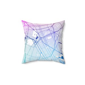 Brooklyn Map NYC Ambient Gradient Square Pillow