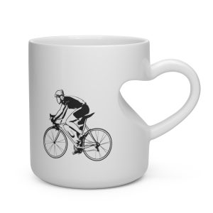 Cycling Sketches Heart Handle Coffee Mug